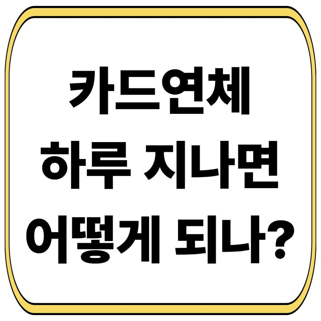 카드연체 하루 지나면 어떻게 될까? 알아봅니다.
