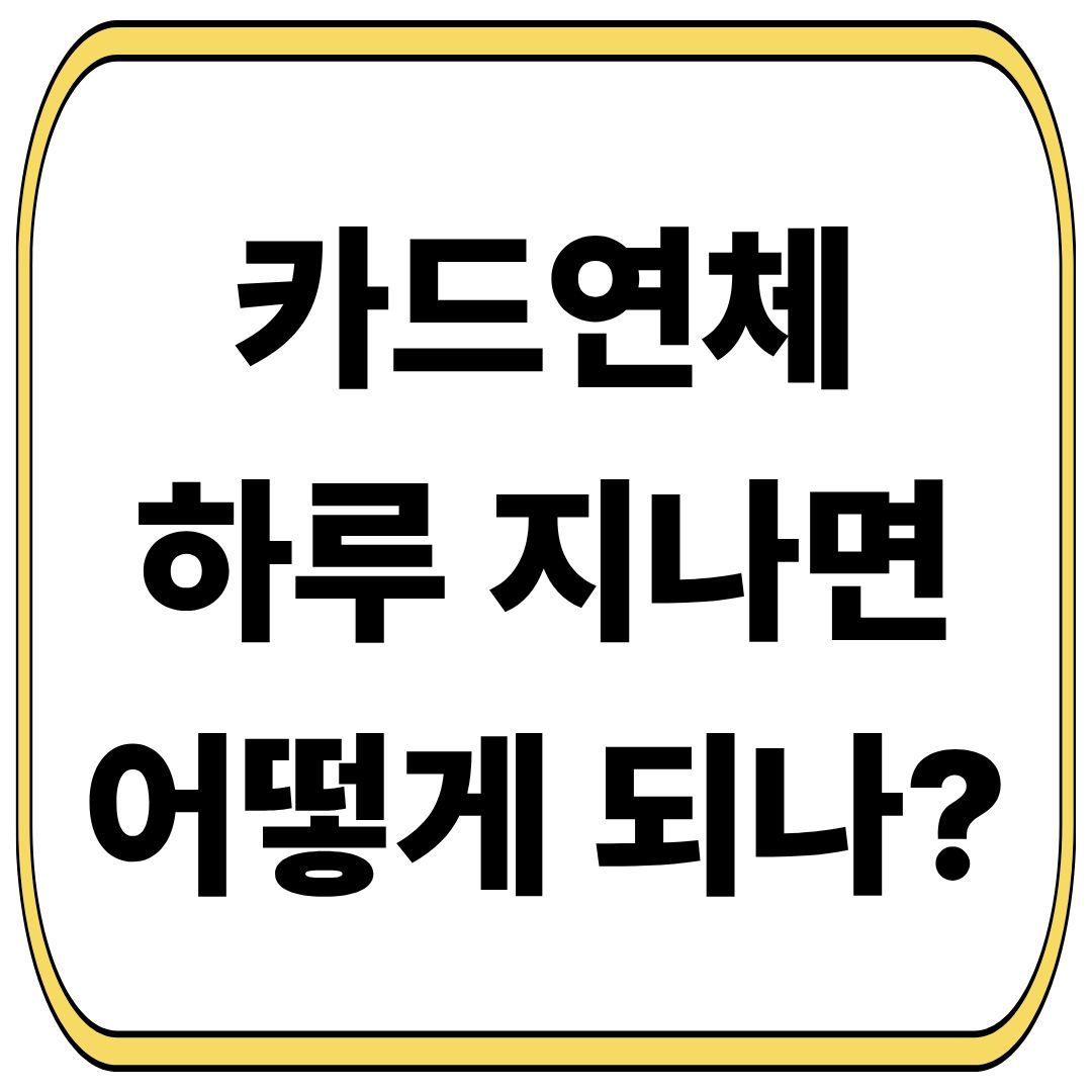 카드연체 하루 지나면 어떻게 될까? 알아봅니다.